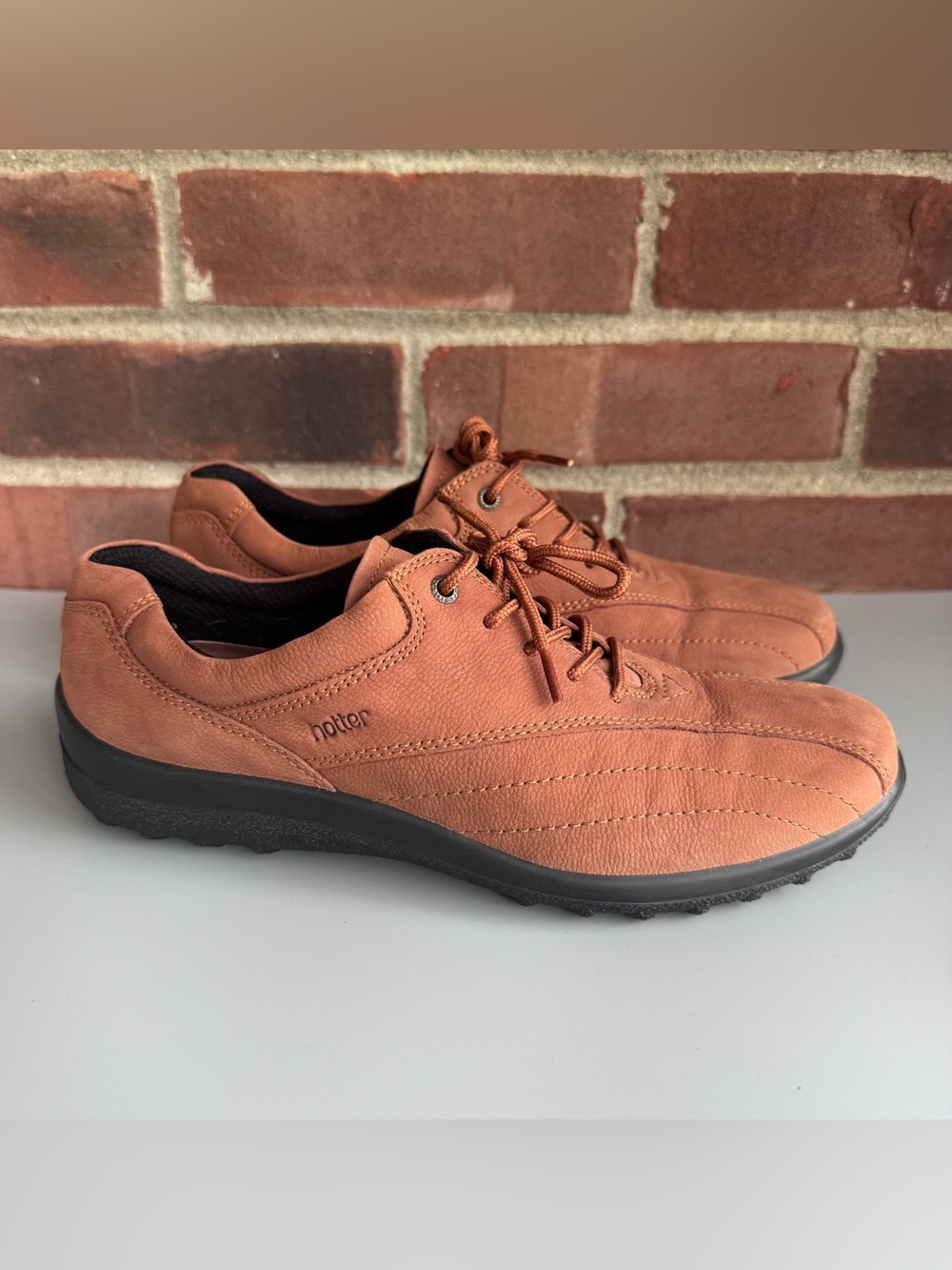 Hotter Tone Comfort Concept Leather Walking Shoes Women’s US 7.5 Tan Lace Up